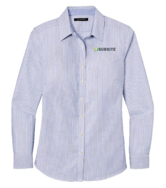 Subsite 2024 Show Kit Ladies Port Authority SuperPro Oxford Stripe Shirt 