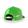Black/Neon Green Subsite Hat Back Image on white background