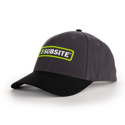 Charcoal/Black Subsite Hat Front Image on white background