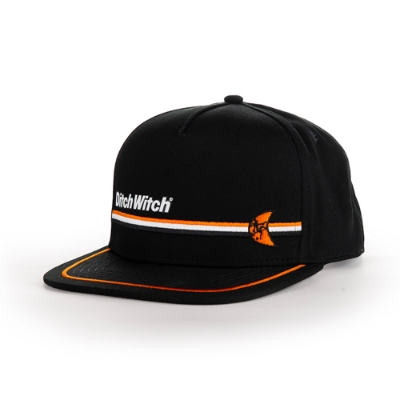 Orange Line Flat Bill Hat Front Image on white background