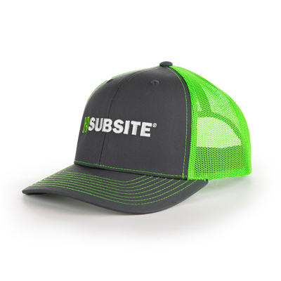 Subsite Charcoal/Neon Green Richardson Hat Front Image on white background