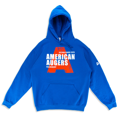 Blue American Augers Hoodie Product Image on white background
