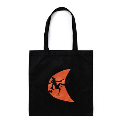 Orange Moon Tote Bag Product Image on white background