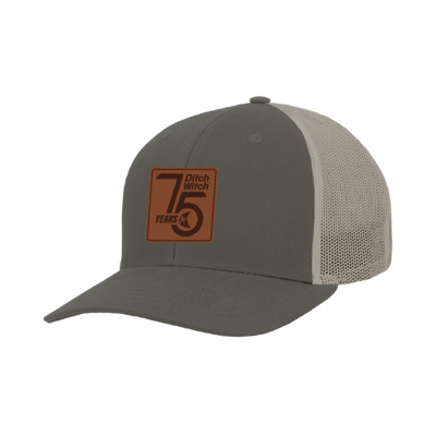 75th Anniversary Leather Patch Hat Front Image on white background