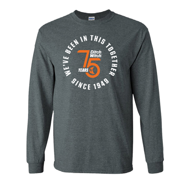 75th Anniversary Long Sleeve Tee Front Image on white background