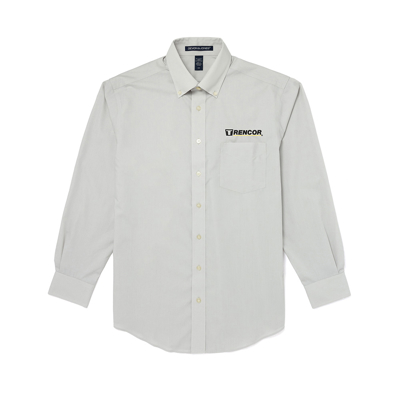 Image of a khaki button down with Trencor logo on front left chest