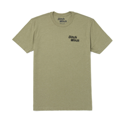 Image of an olive tee with black Ditch Witch logo on front