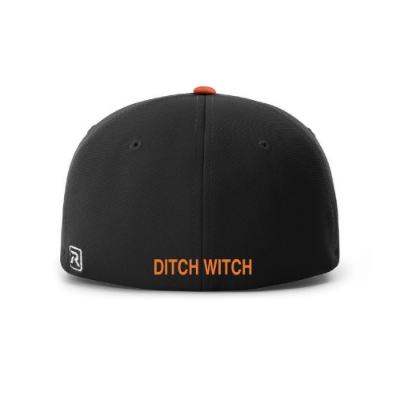 Youth Super Witch Cap front view with embroidered logo and orange visor