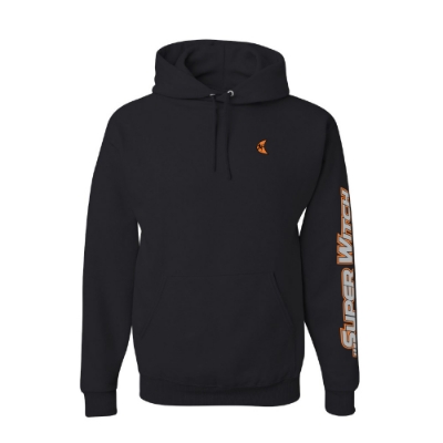 Super Witch Hoodie front view with Ditch Witch logo and sleeve graphic