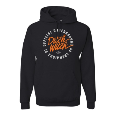 Ditch Witch Script Hoodie front view with circular logo design