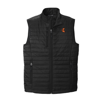 Ditch Witch Packable Puffer Vest in black with embroidered logo