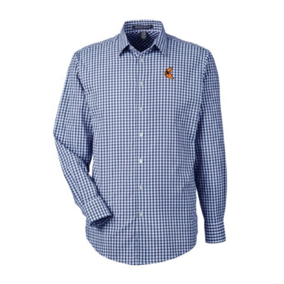 Ditch Witch Button Up – Blue and White Gingham Ditch Witch Button Up in blue and white gingham with embroidered logo