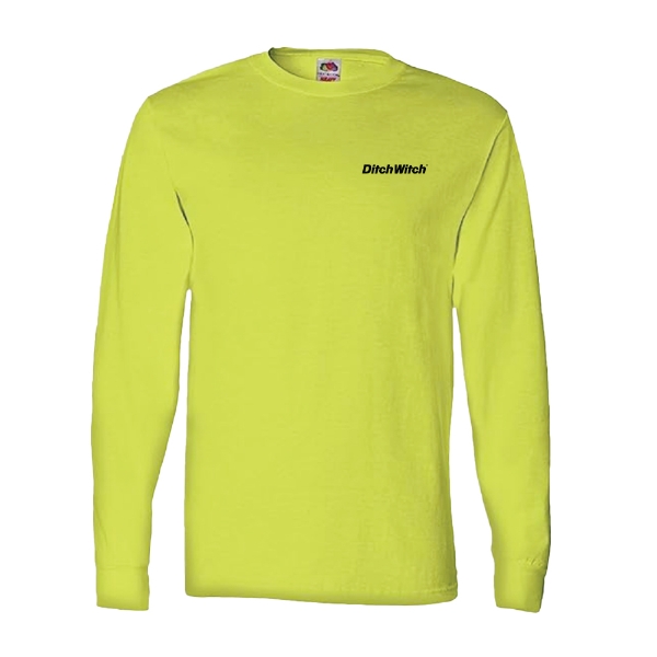 Ditch Witch Safety Green Long Sleeve Shirt with logo on left chest.