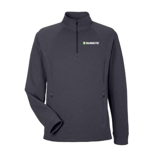Charcoal Subsite North End 1/4 zip pullover featuring moisture-wicking fabric and UPF 50+ protection.