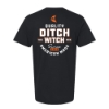Black t‑shirt with a large “Quality Ditch Witch Since 1949 – American Made” graphic and moon logo on the back.