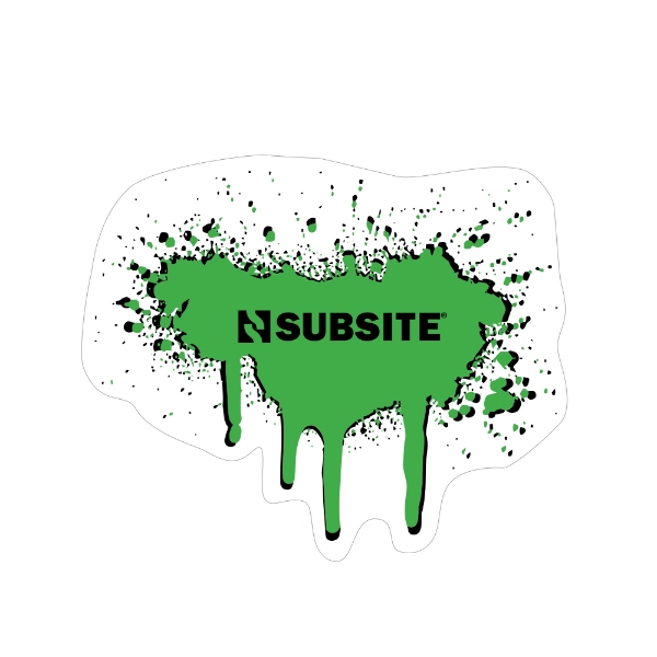 Die‑cut Subsite decal featuring a green dripping slime graphic with the black Subsite logo centered.