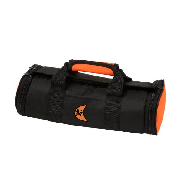 Black fold‑out tool bag with orange accents and a Ditch Witch moon logo on the front.