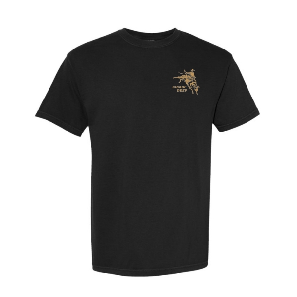 Ditch Witch® Wildcatters black Comfort Colors T-shirt with bronc rider logo on left chest