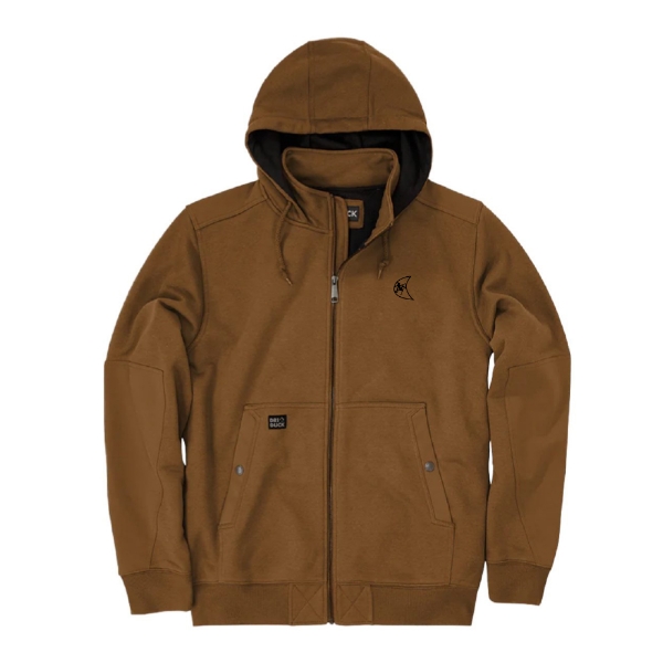 Ditch Witch® Saddle full-zip fleece jacket featuring an embroidered Blaze logo, hood, reinforced hand pockets, and durable workwear construction