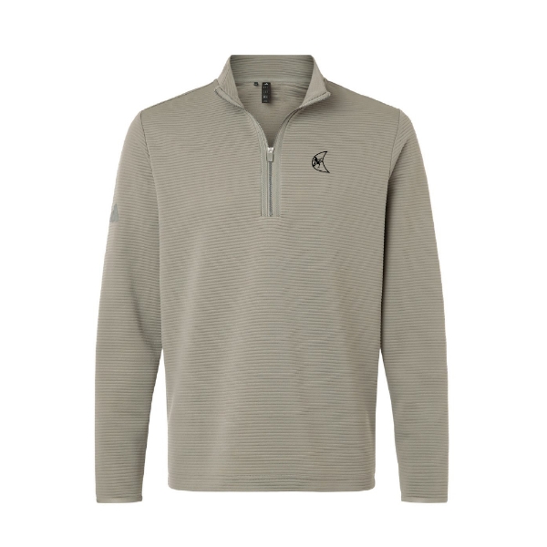Ditch Witch® adidas quarter-zip pullover in Silver Pebble featuring an embroidered Blaze logo on the left chest and adidas logo on the sleeve