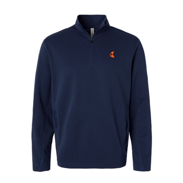 Navy Ditch Witch Cadet Quarter-Zip featuring an embroidered Ditch Witch logo on the left chest and quarter-zip mock neck.