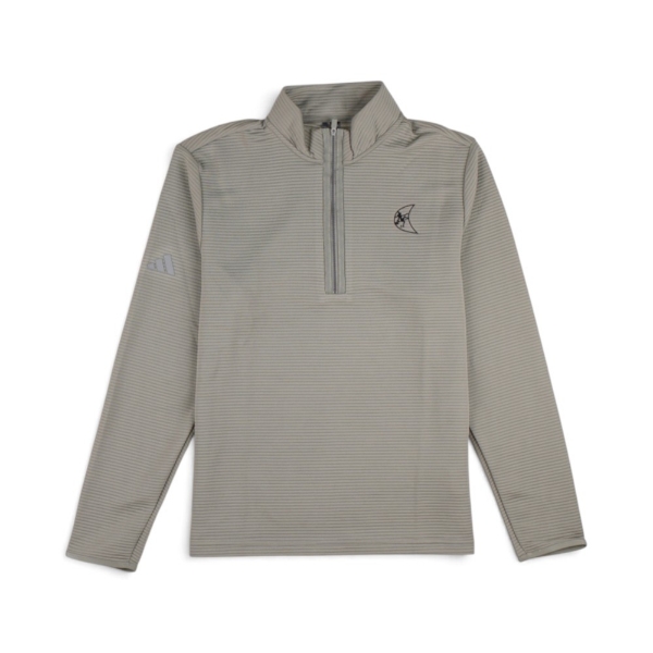Ditch Witch® adidas quarter-zip pullover in Silver Pebble featuring an embroidered Blaze logo on the left chest and adidas logo on the sleeve