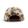 Rear view of the Ditch Witch Duck Camo Flat Bill Hat showing matching camouflage panels and an adjustable brown snapback closure.
