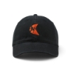 Black Ditch Witch Orange Moon Hat with an embroidered orange Ditch Witch moon logo centered on the front.