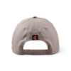 Rear view of the Ditch Witch Ripstop Hat showing the gray ripstop fabric, adjustable snapback closure, and small orange Ditch Witch moon logo above the opening.