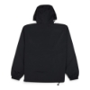 Back view of the black Ditch Witch Packable Jacket with a plain, undecorated design and attached hood.